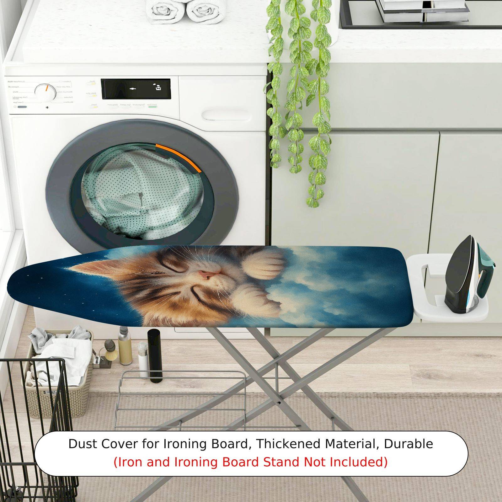 1-Piece Cat Clouds Stars  Ironing Board Cover, Universal Size, Without Board