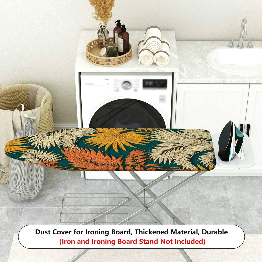 1-Piece Tropical Floral Leaves Vintage  Ironing Board Cover, Universal Size, Without Board