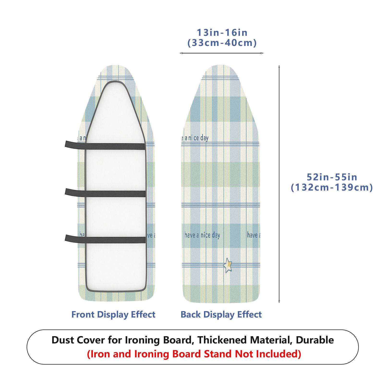 1-Piece Plaid Check Star  Ironing Board Cover, Universal Size, Without Board