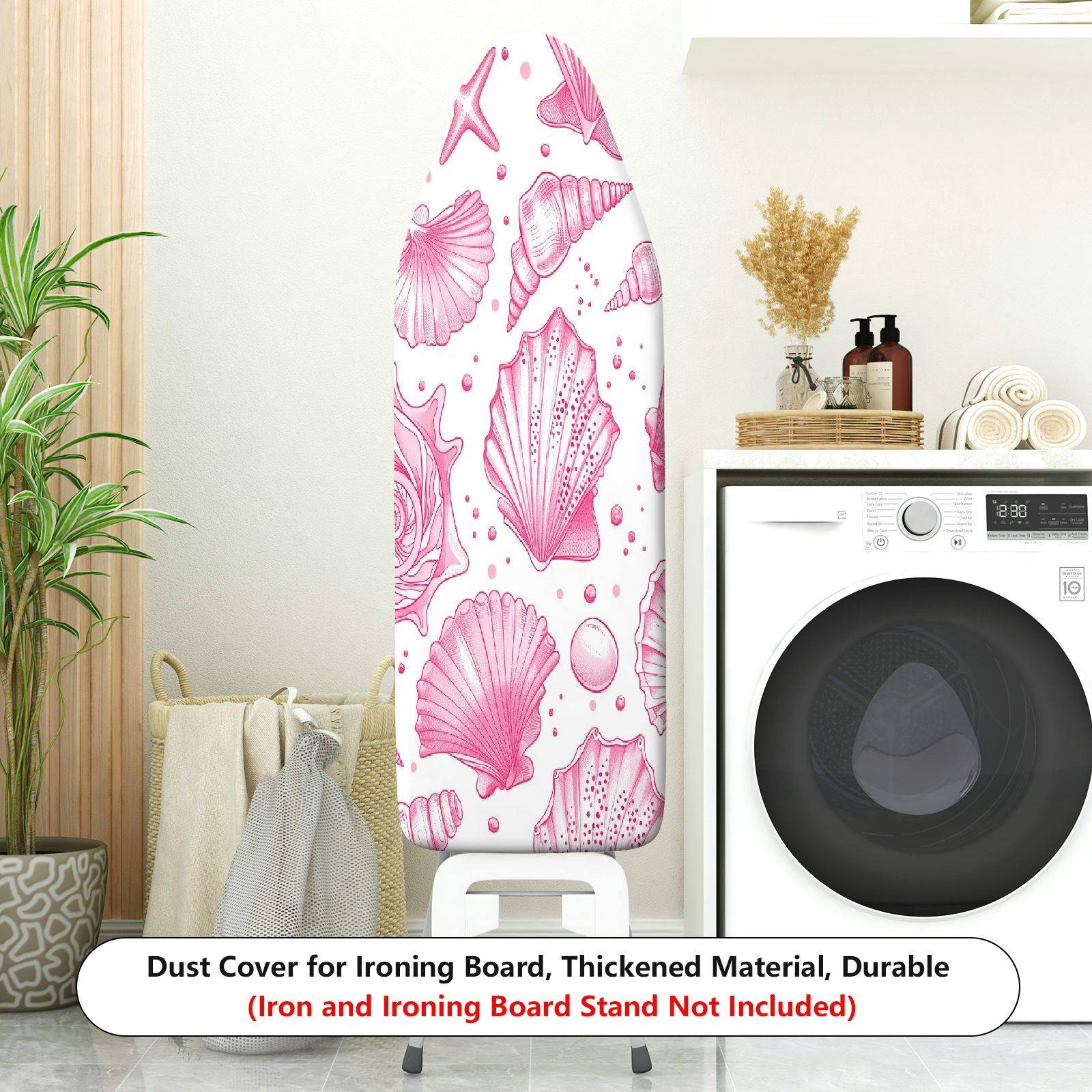 1-Piece Seashell Starfish Pink  Ironing Board Cover, Universal Size, Without Board
