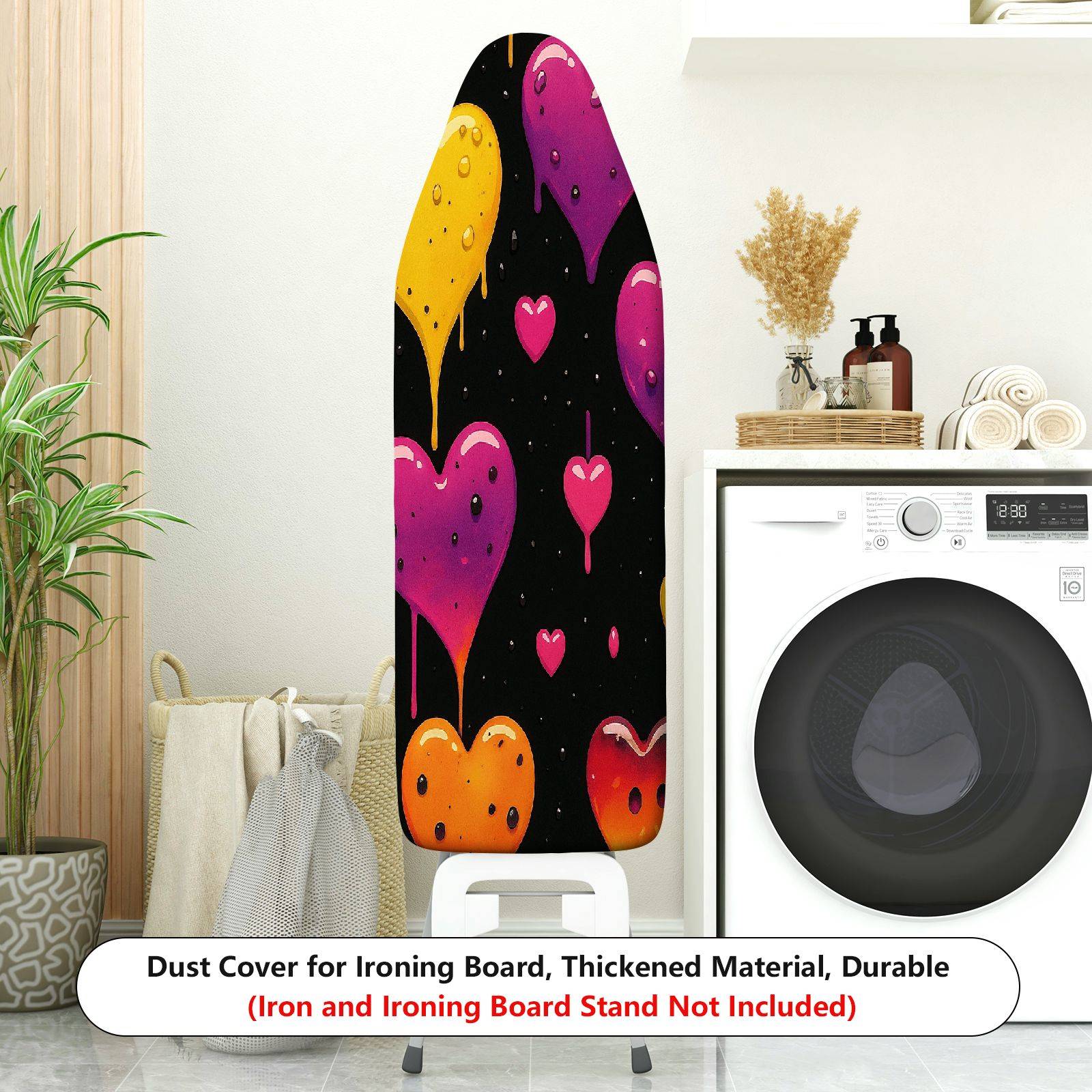 1-Piece Heart Pattern Dripping Colorful Stars  Ironing Board Cover, Universal Size, Without Board