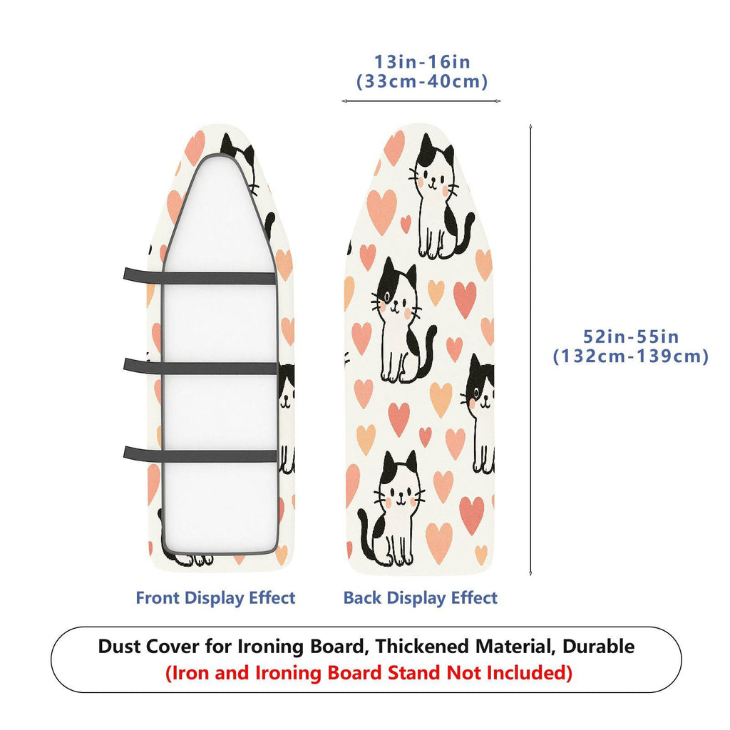 1-Piece Heart Cat Lovely  Ironing Board Cover, Universal Size, Without Board