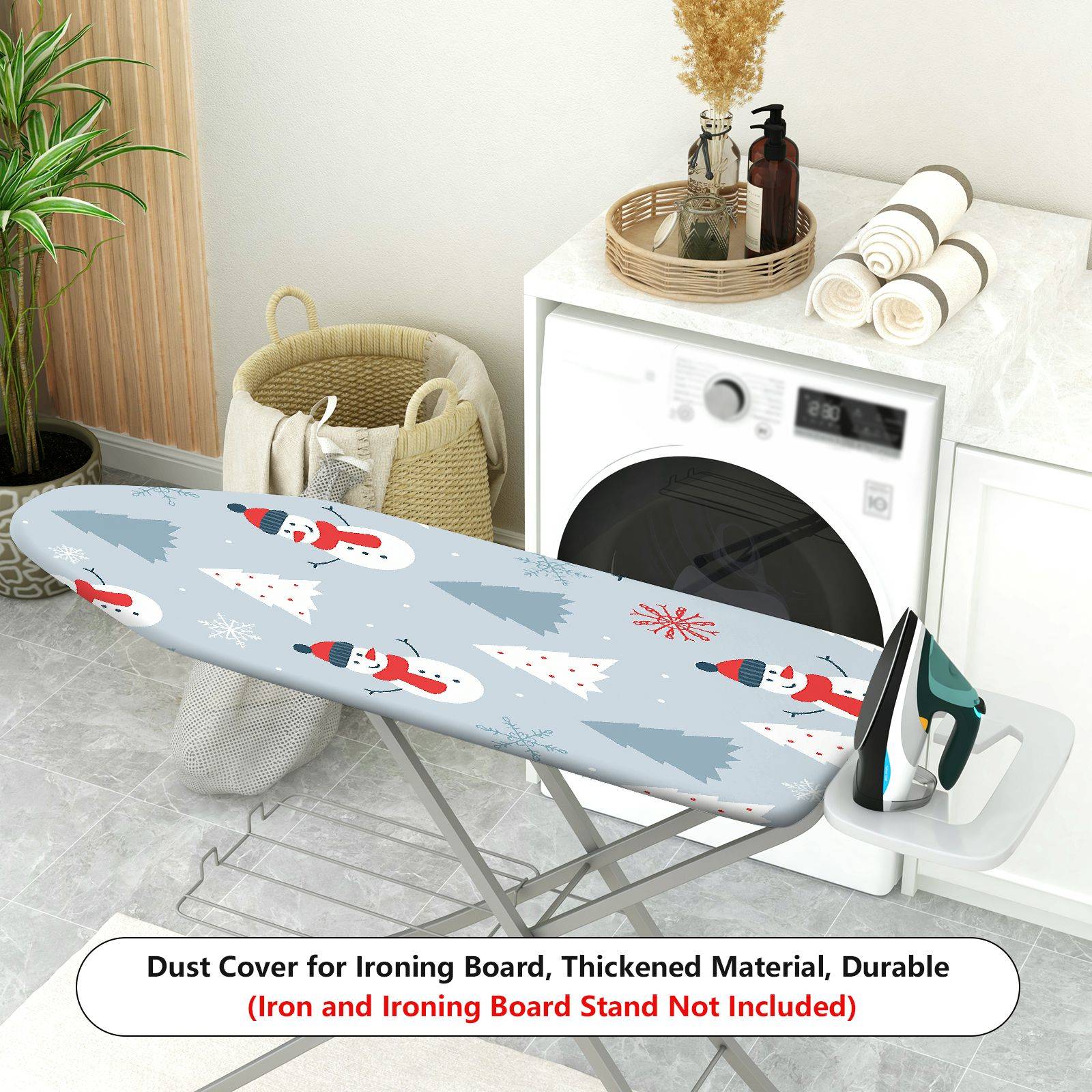 1-Piece Snowman Christmas Winter  Ironing Board Cover, Universal Size, Without Board