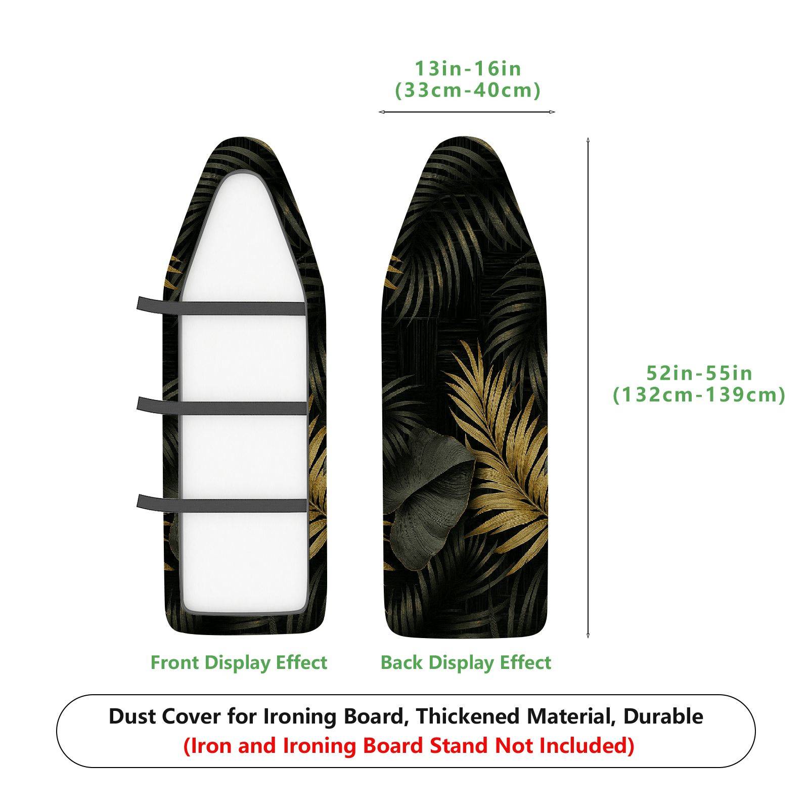 1-Piece Tropical Leaves Print Nature  Ironing Board Cover, Universal Size, Without Board