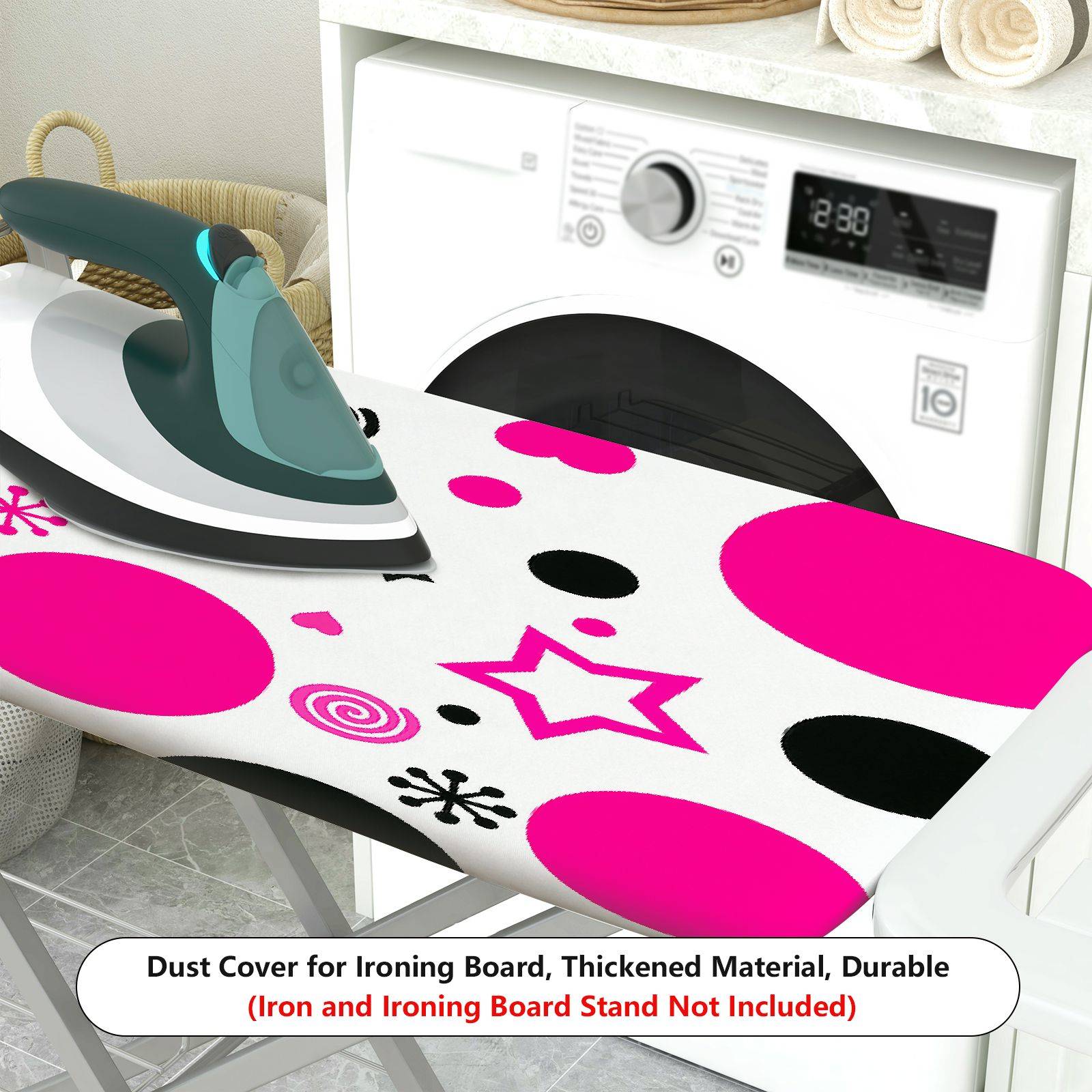 1-Piece Polka Dot Swirl Star  Ironing Board Cover, Universal Size, Without Board