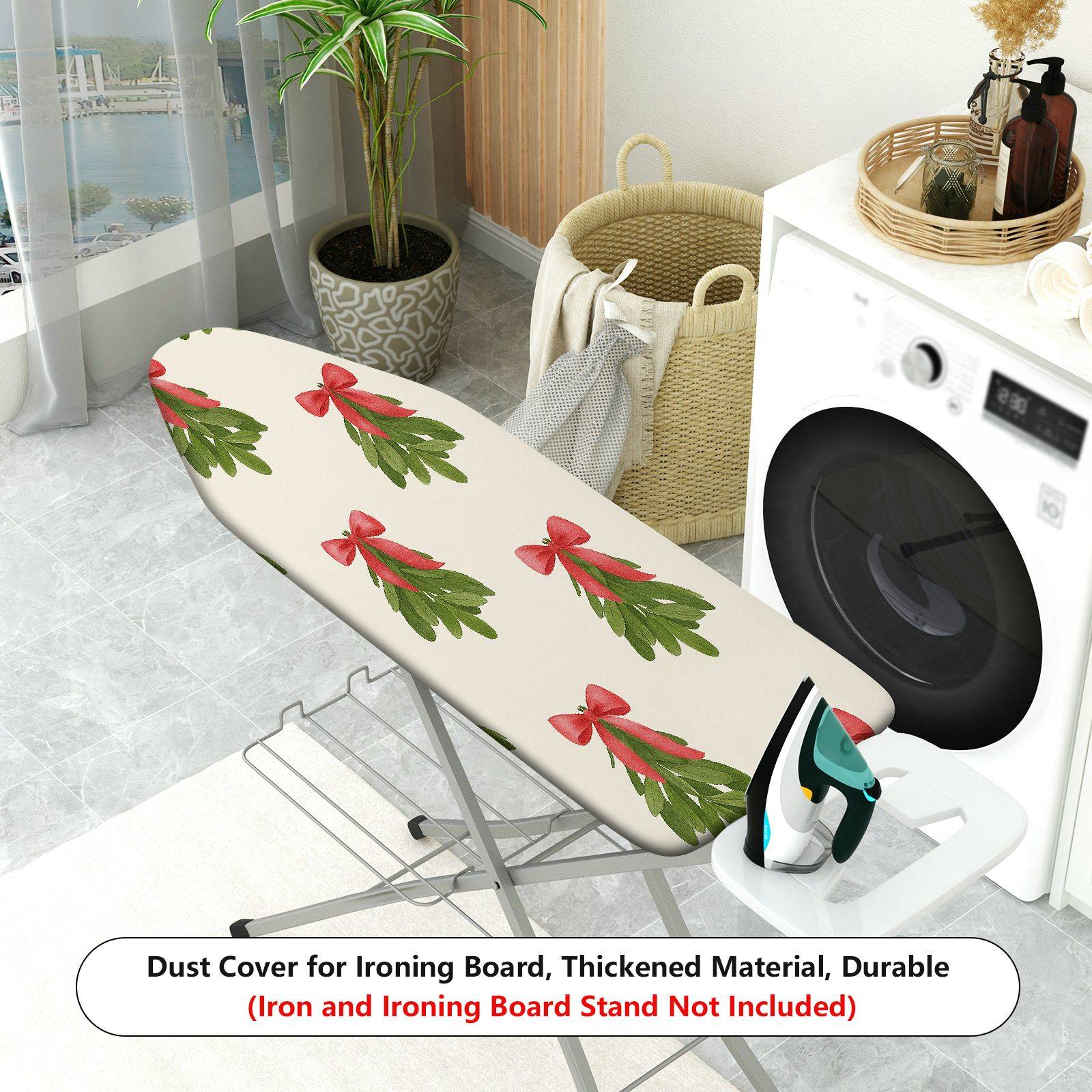 1-Piece Christmas Festive Mistletoe  Ironing Board Cover, Universal Size, Without Board