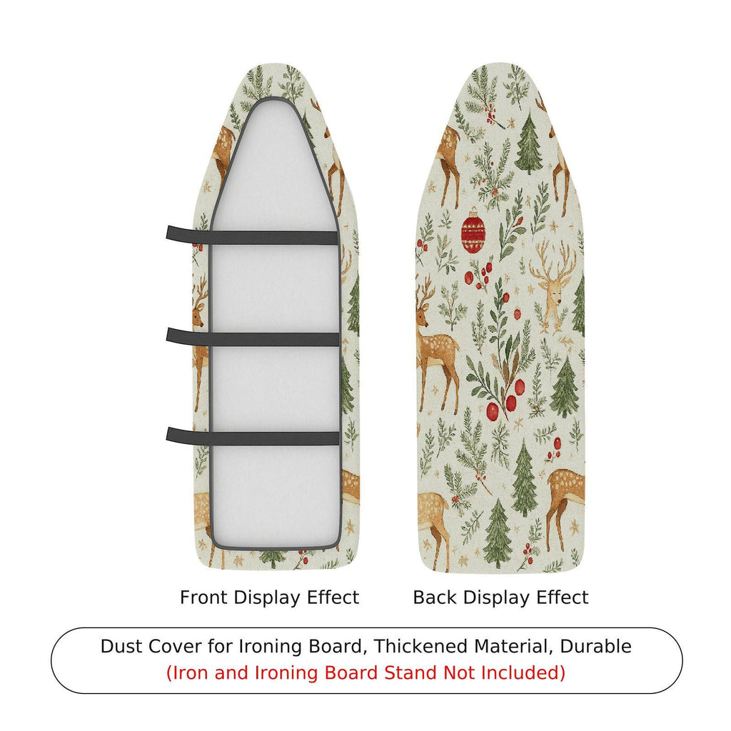 1-Piece Reindeer Evergreen Berries  Ironing Board Cover, Universal Size, Without Board