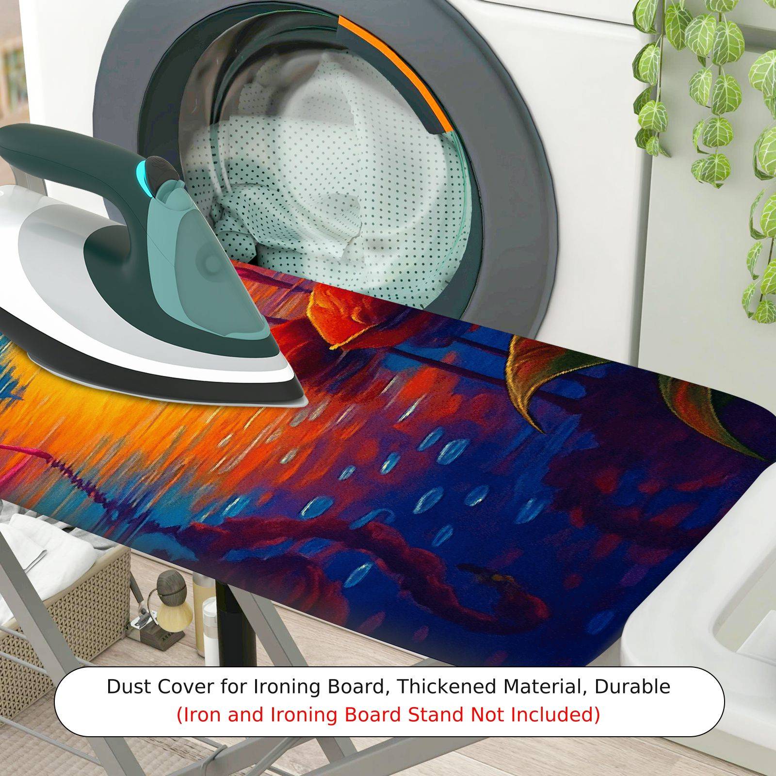 1-Piece Flamingo Tropical Sunset  Ironing Board Cover, Universal Size, Without Board