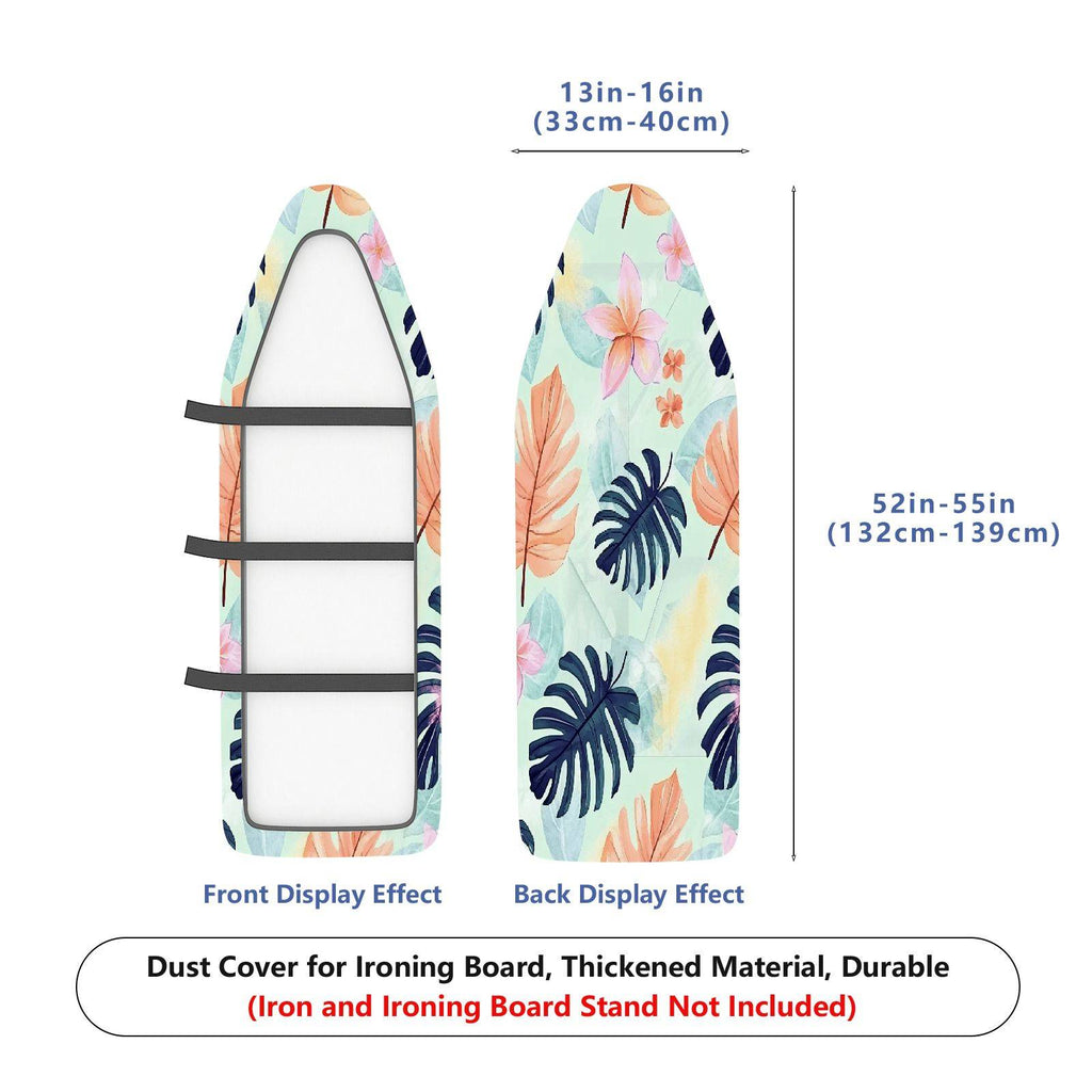 1-Piece Tropical Floral Leaves Pattern Pastel Colors  Ironing Board Cover, Universal Size, Without Board