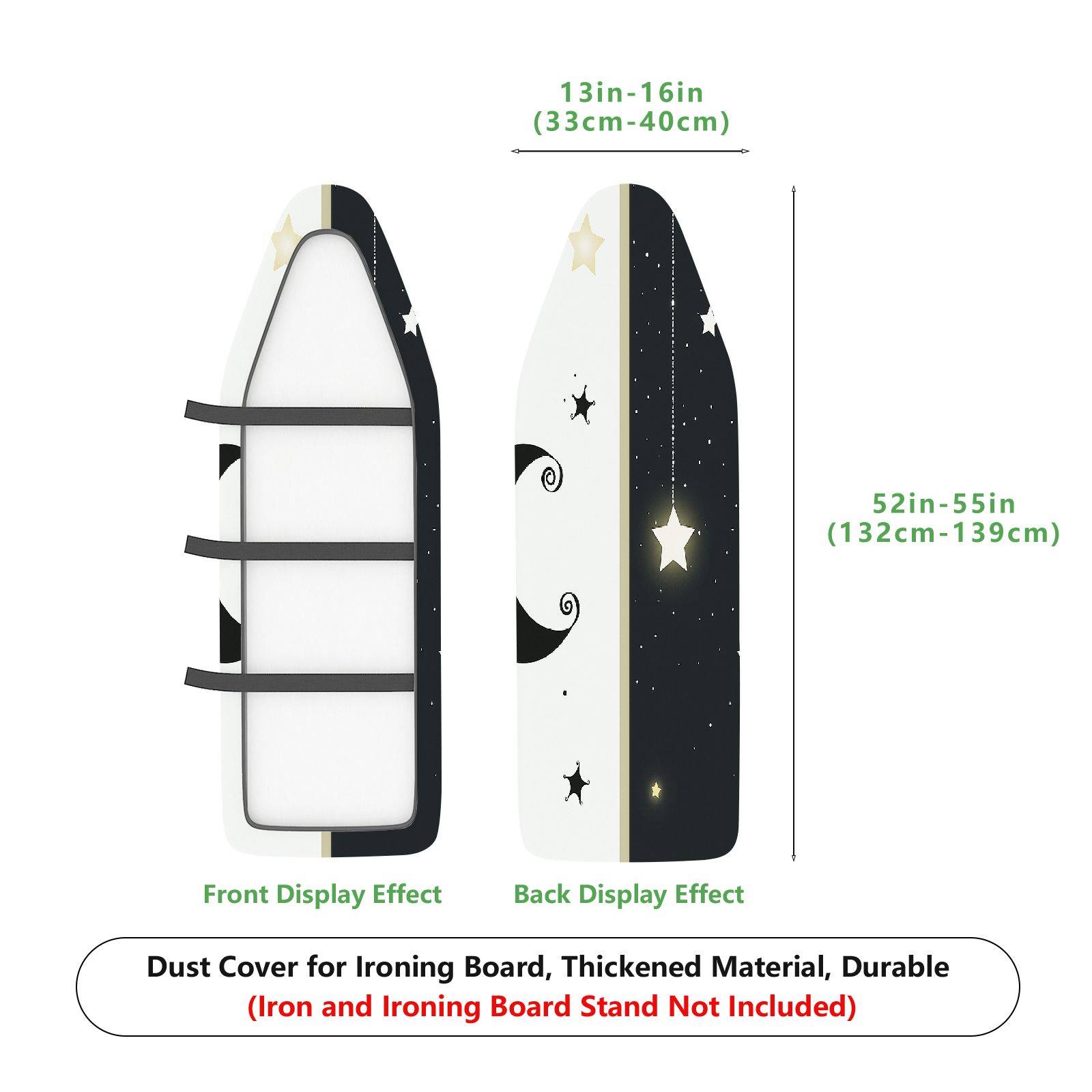 1-Piece Stars Moon Night  Ironing Board Cover, Universal Size, Without Board