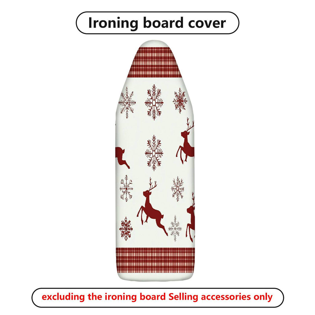 1-Piece Reindeer Snowflake Plaid  Ironing Board Cover, Universal Size, Without Board