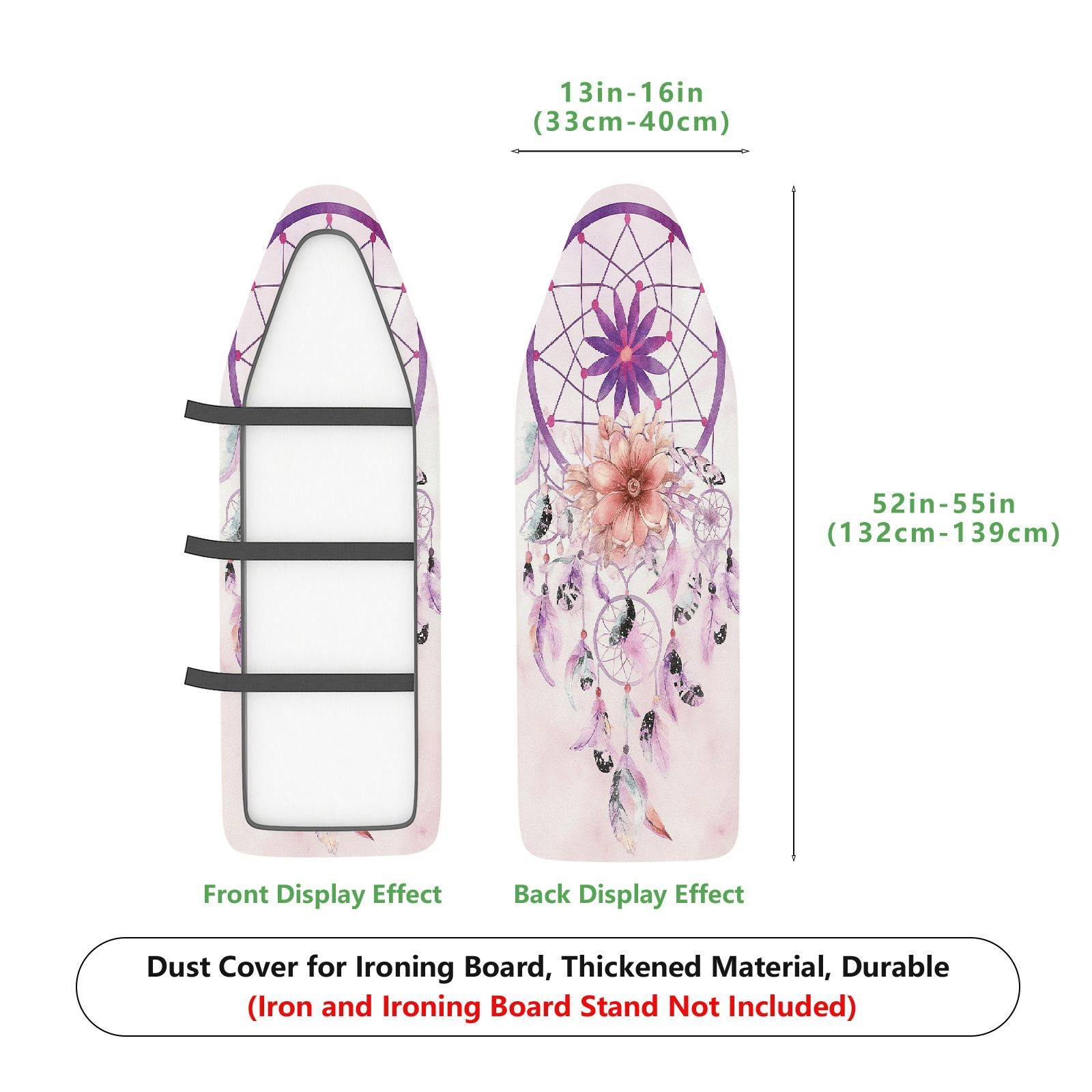 1-Piece Dreamcatcher Flower Feather  Ironing Board Cover, Universal Size, Without Board