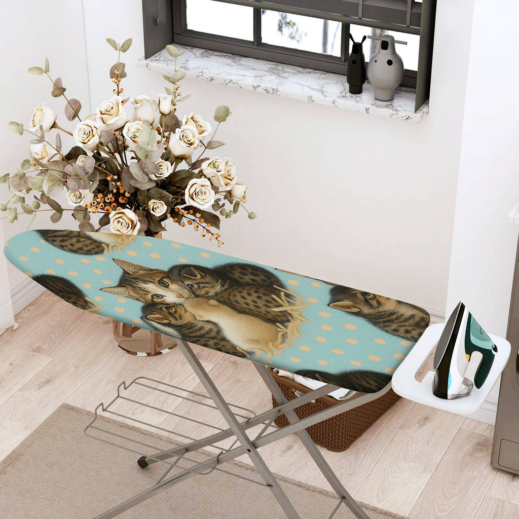 1-Piece Cat Animal Pattern Blue  Ironing Board Cover, Universal Size, Without Board