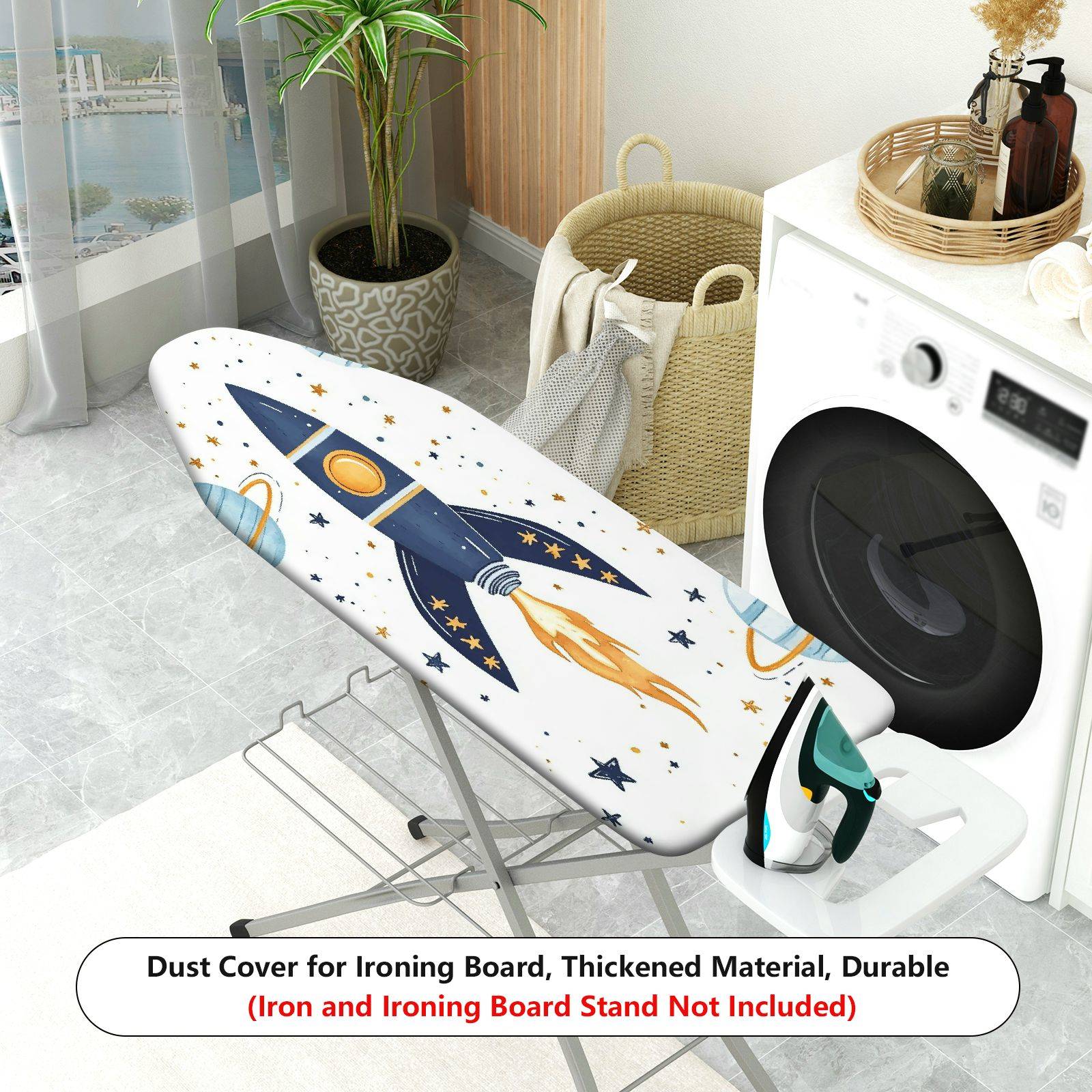 1-Piece Rocket Planet Star  Ironing Board Cover, Universal Size, Without Board