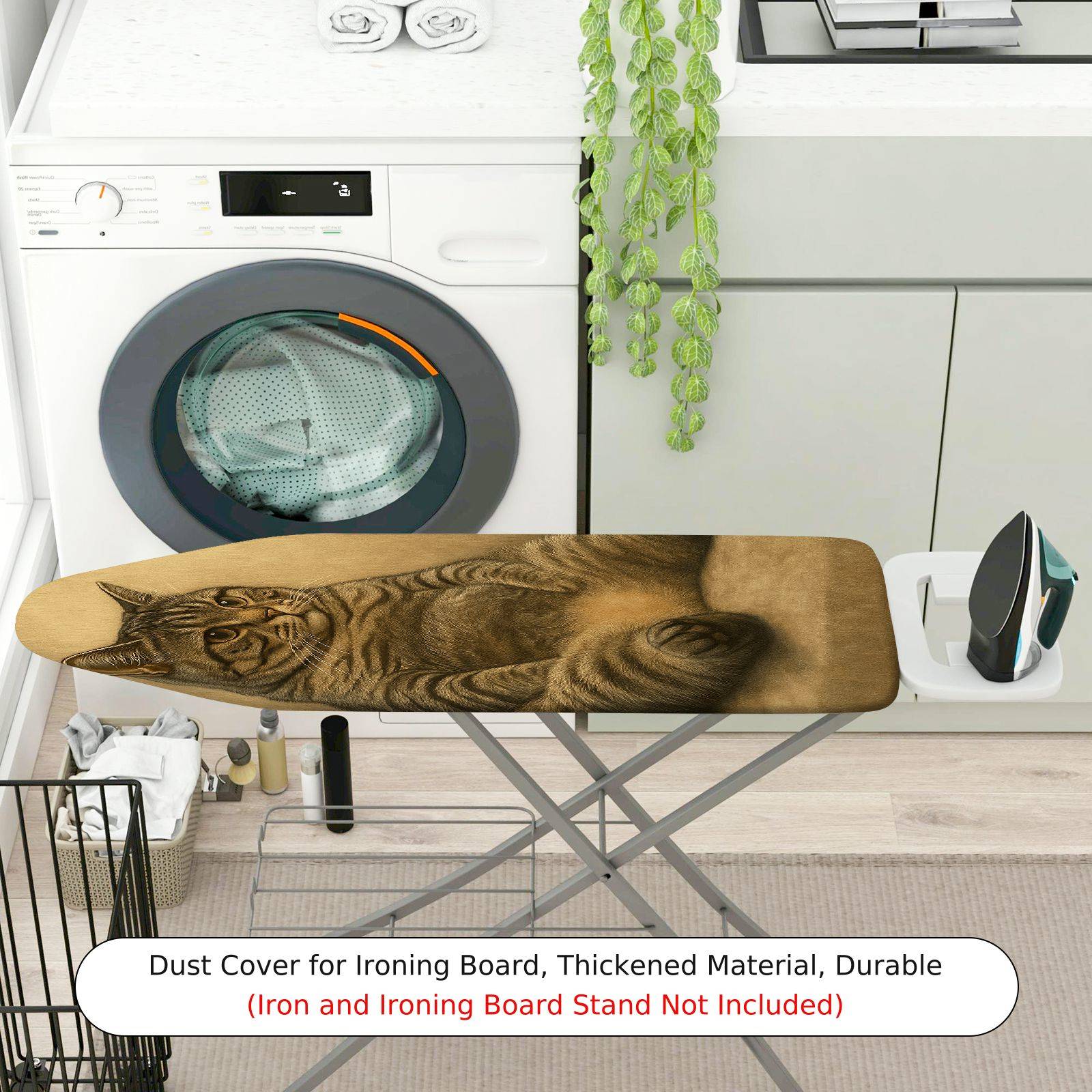 1-Piece Cat Animal Fun Art  Ironing Board Cover, Universal Size, Without Board