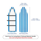 1-Piece Striped Blue Pattern Trendy Modern  Ironing Board Cover, Universal Size, Without Board