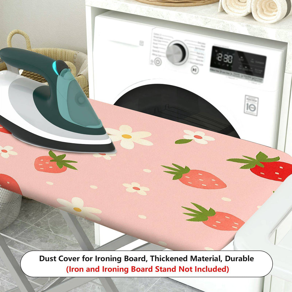 1-Piece Strawberry Floral Pattern Pink  Ironing Board Cover, Universal Size, Without Board