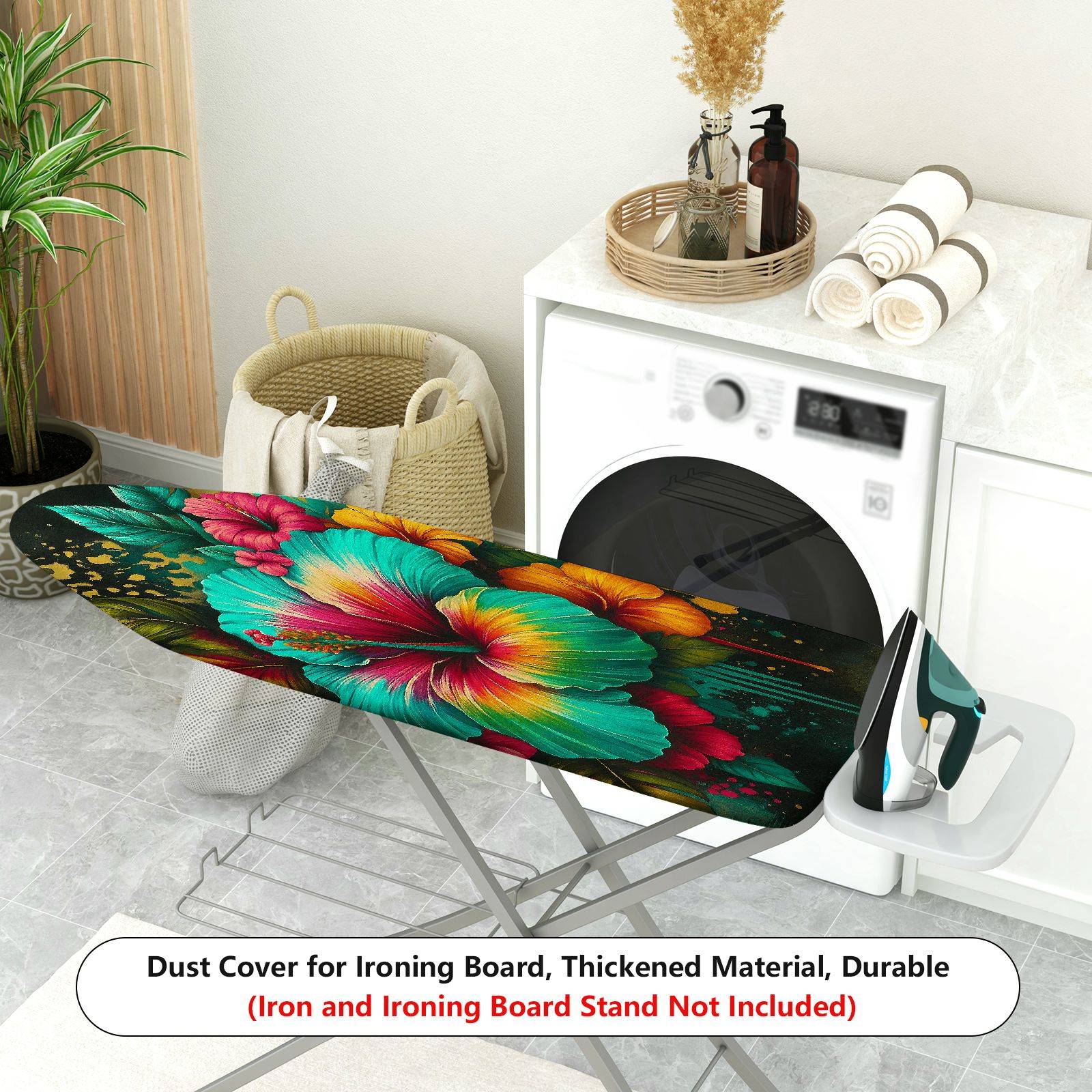 1-Piece Tropical Floral Decorative Colorful  Ironing Board Cover, Universal Size, Without Board