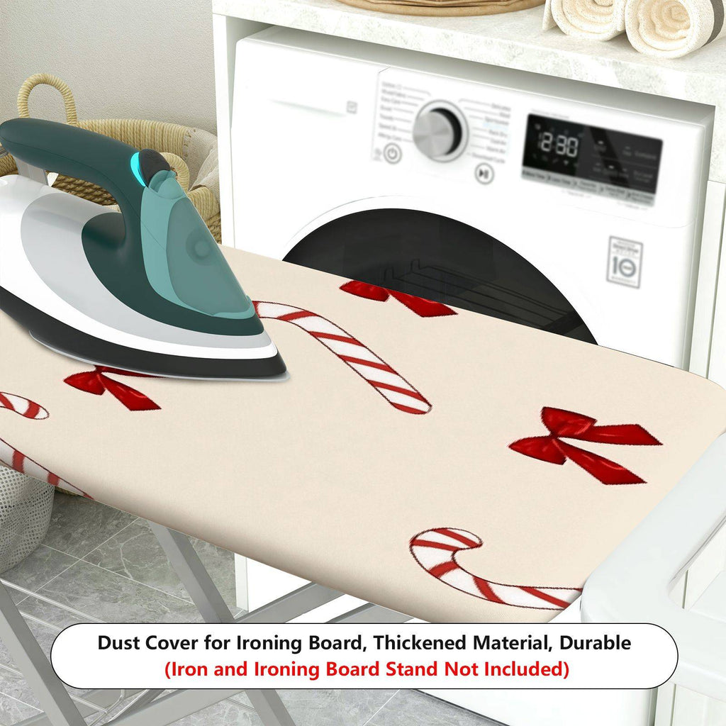 1-Piece Christmas Candy Cane Bow Holiday  Ironing Board Cover, Universal Size, Without Board