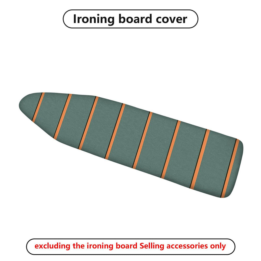 1-Piece Striped Green Orange Stylish  Ironing Board Cover, Universal Size, Without Board