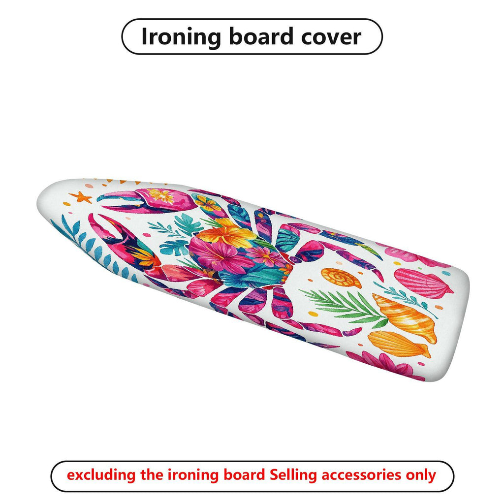 1-Piece Tropical Floral Crab  Ironing Board Cover, Universal Size, Without Board