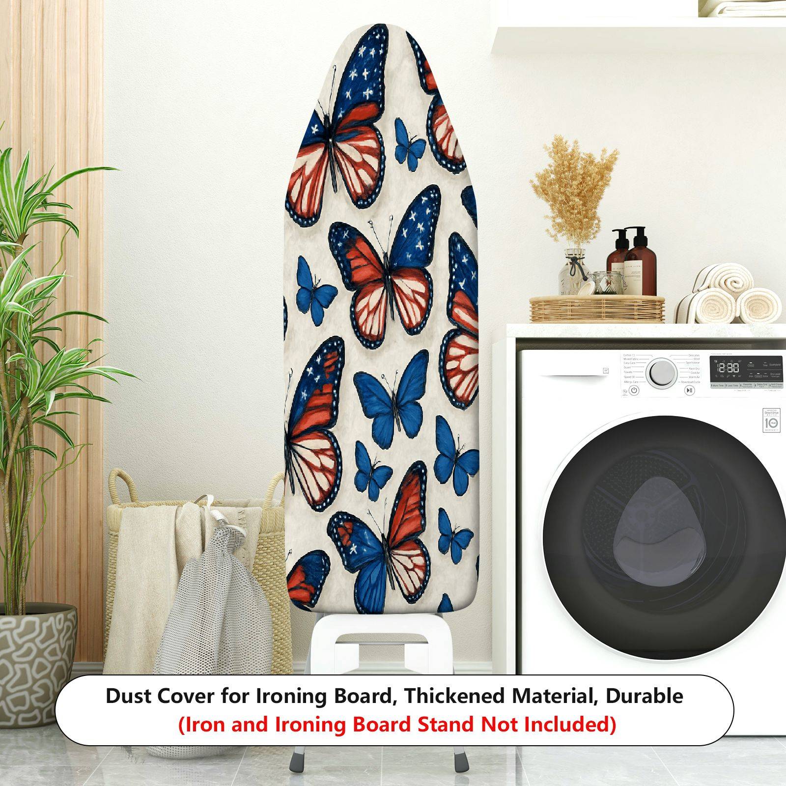 1-Piece Butterfly Stars Pattern Blue Red  Ironing Board Cover, Universal Size, Without Board