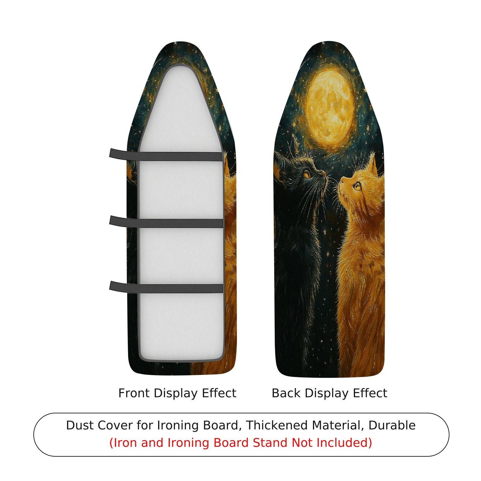 1-Piece Starry Night Cat Moon  Ironing Board Cover, Universal Size, Without Board