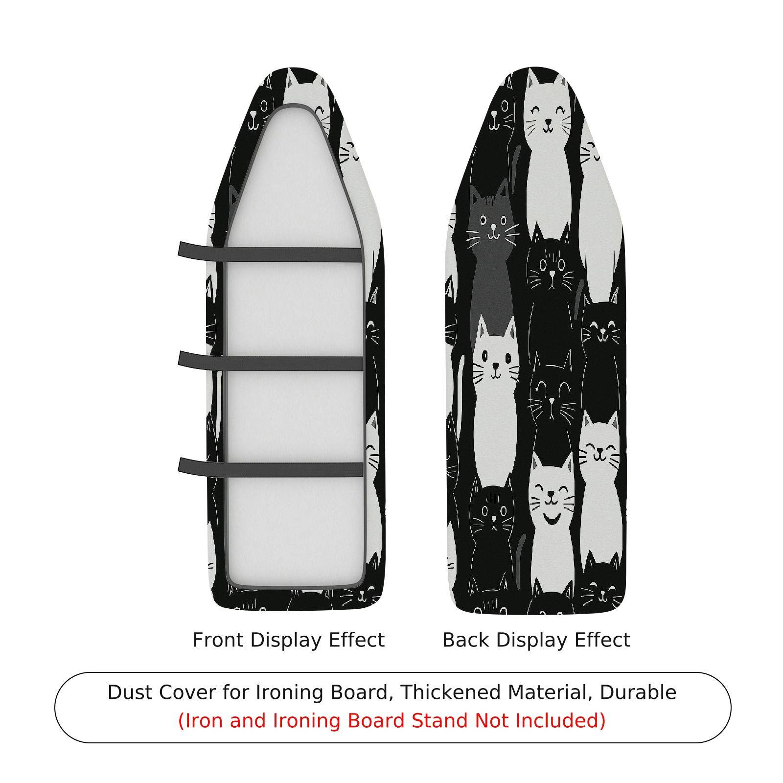 1-Piece Cat Pattern Black White  Ironing Board Cover, Universal Size, Without Board