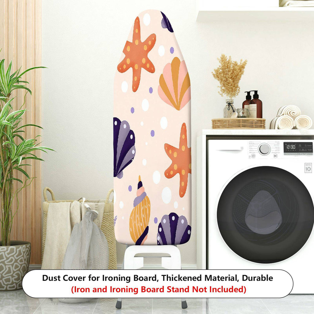 1-Piece Starfish Seashell Ocean  Ironing Board Cover, Universal Size, Without Board