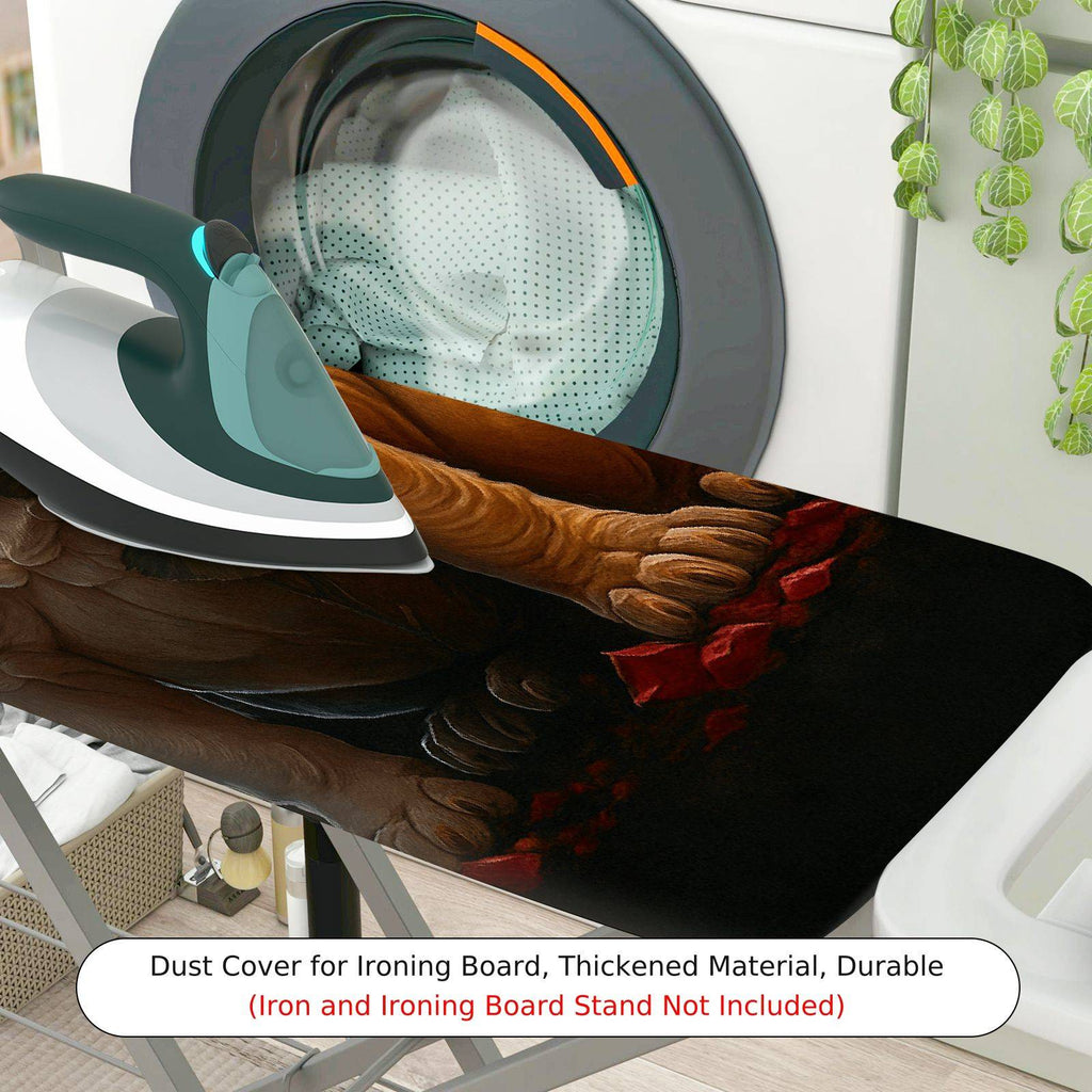 1-Piece Dog Rose Art  Ironing Board Cover, Universal Size, Without Board