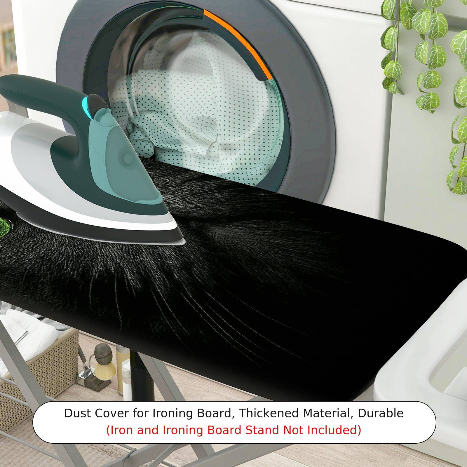 1-Piece Cat Black Green Eyes  Ironing Board Cover, Universal Size, Without Board