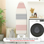 1-Piece Striped Pink Grey White  Ironing Board Cover, Universal Size, Without Board