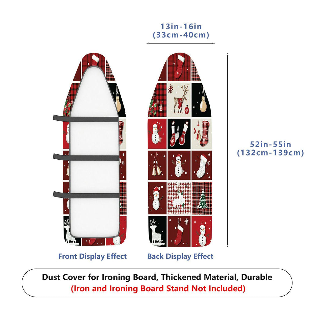 1-Piece Snowman Reindeer Stockings  Ironing Board Cover, Universal Size, Without Board