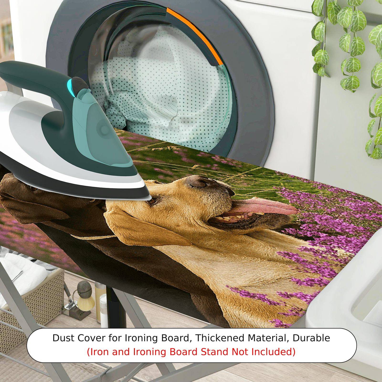 1-Piece Dog Nature Floral  Ironing Board Cover, Universal Size, Without Board