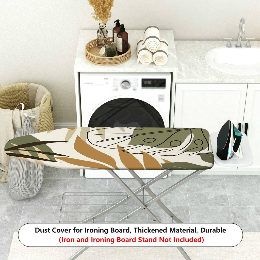 1-Piece Tropical Leaf Abstract Art Green  Ironing Board Cover, Universal Size, Without Board