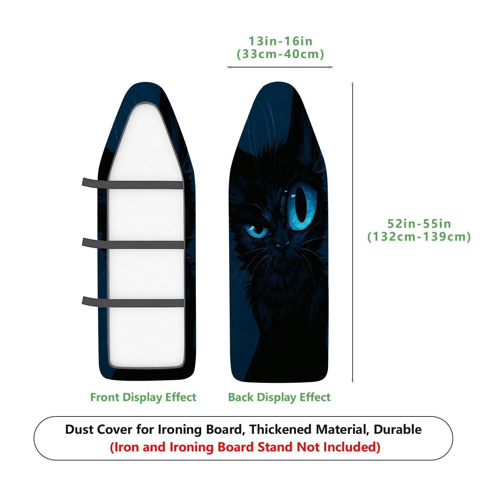 1-Piece Cat Eye Black Dark  Ironing Board Cover, Universal Size, Without Board
