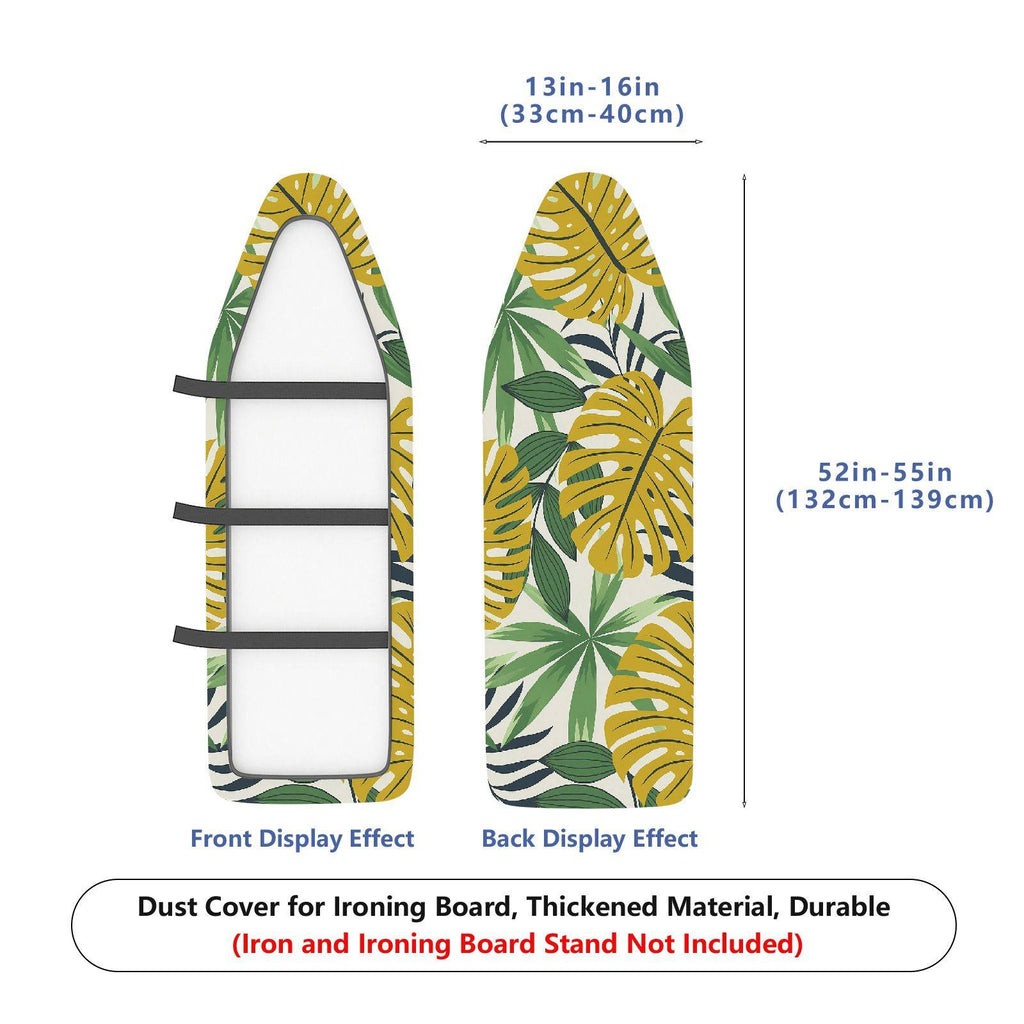1-Piece Tropical Leaf Pattern Green Palm  Ironing Board Cover, Universal Size, Without Board