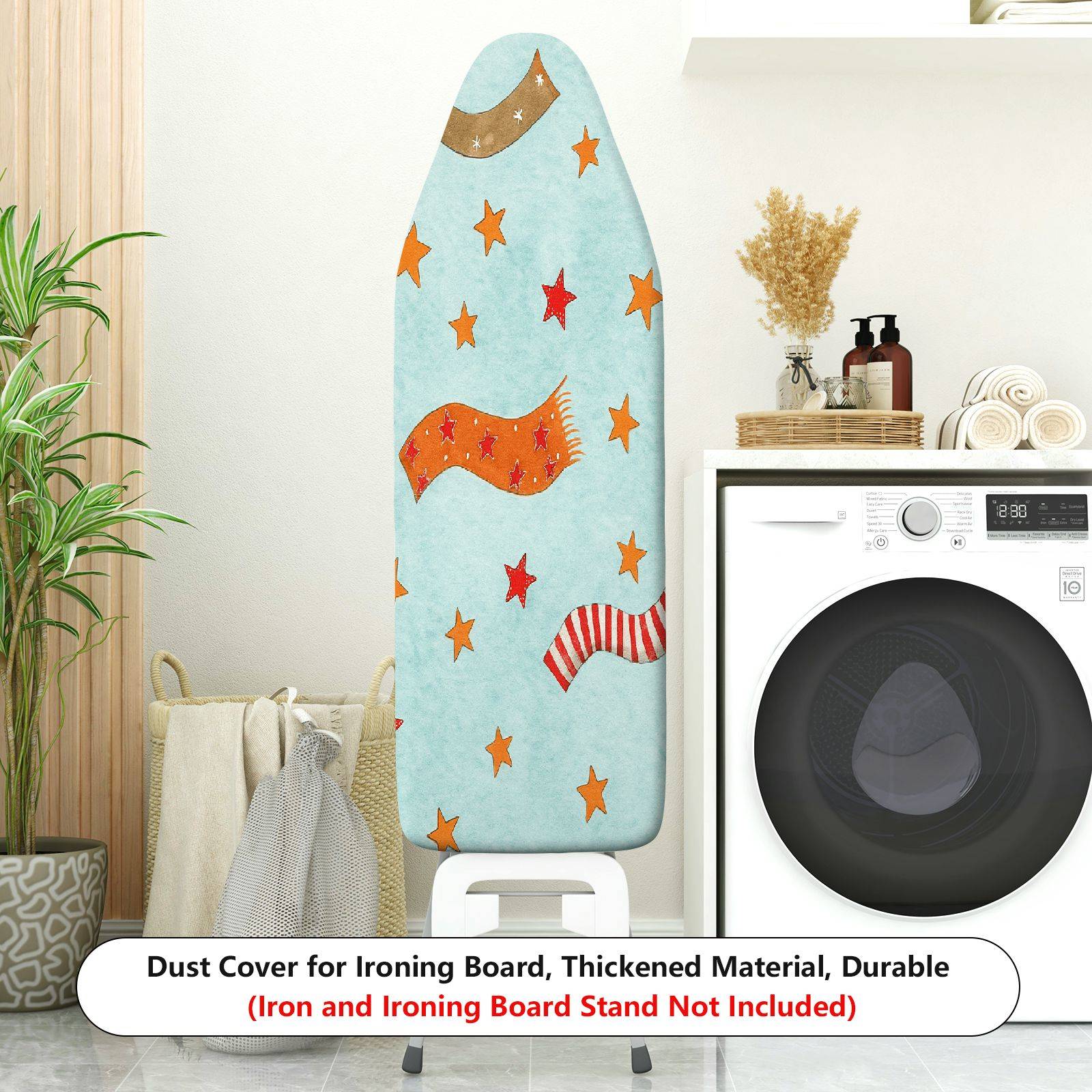1-Piece Stars Ribbons Pattern Colorful  Ironing Board Cover, Universal Size, Without Board