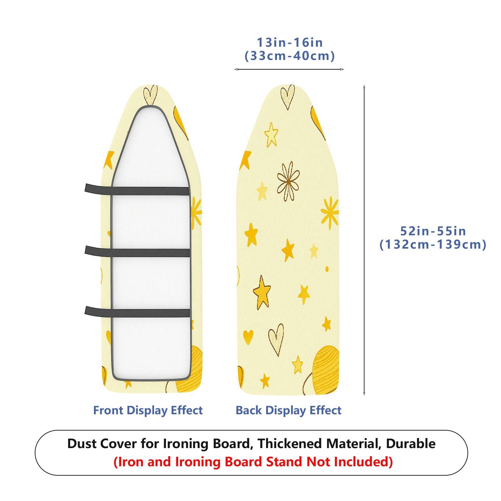 1-Piece Star Heart Flower  Ironing Board Cover, Universal Size, Without Board
