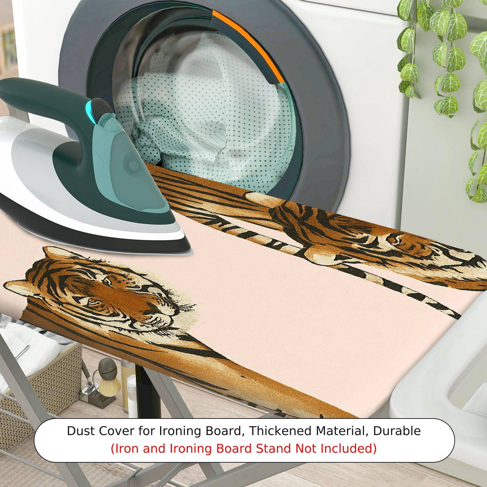 1-Piece Tiger Animal Print Striped  Ironing Board Cover, Universal Size, Without Board