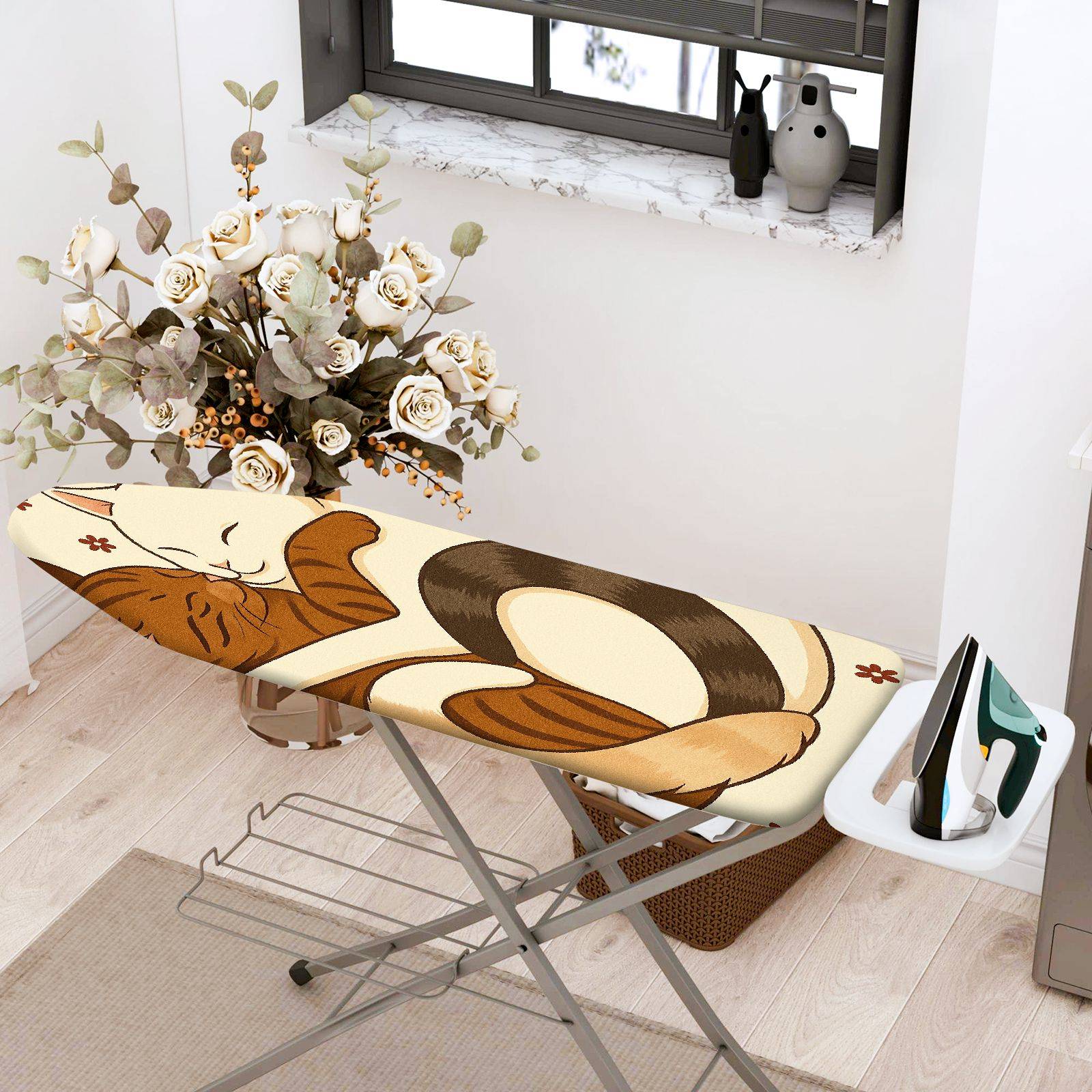 1-Piece Cat Lovers  Cute  Ironing Board Cover, Universal Size, Without Board