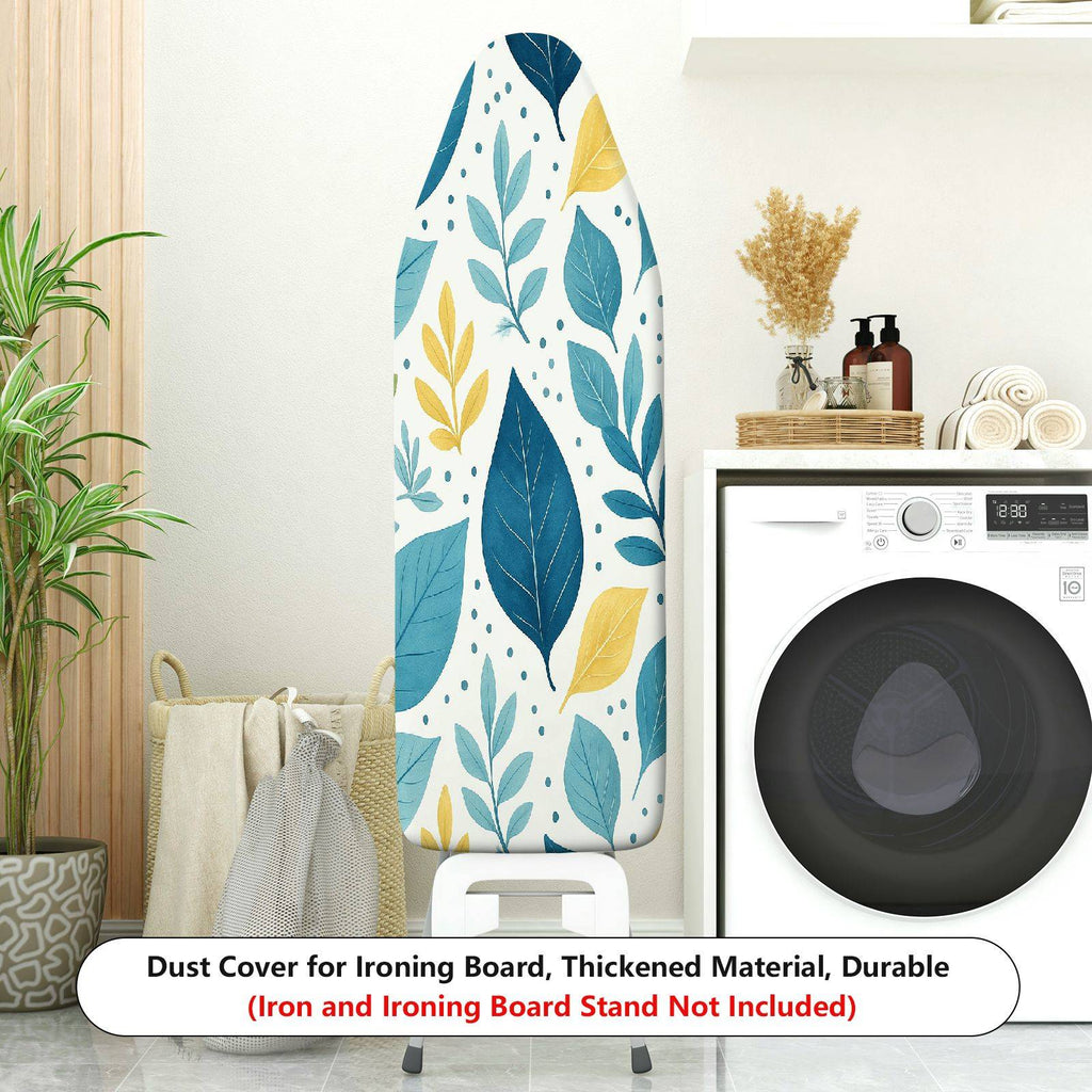 1-Piece Tropical Leaves Pattern Decorative Pastel Blue  Ironing Board Cover, Universal Size, Without Board
