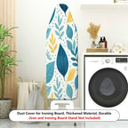 1-Piece Tropical Leaves Pattern Decorative Pastel Blue  Ironing Board Cover, Universal Size, Without Board