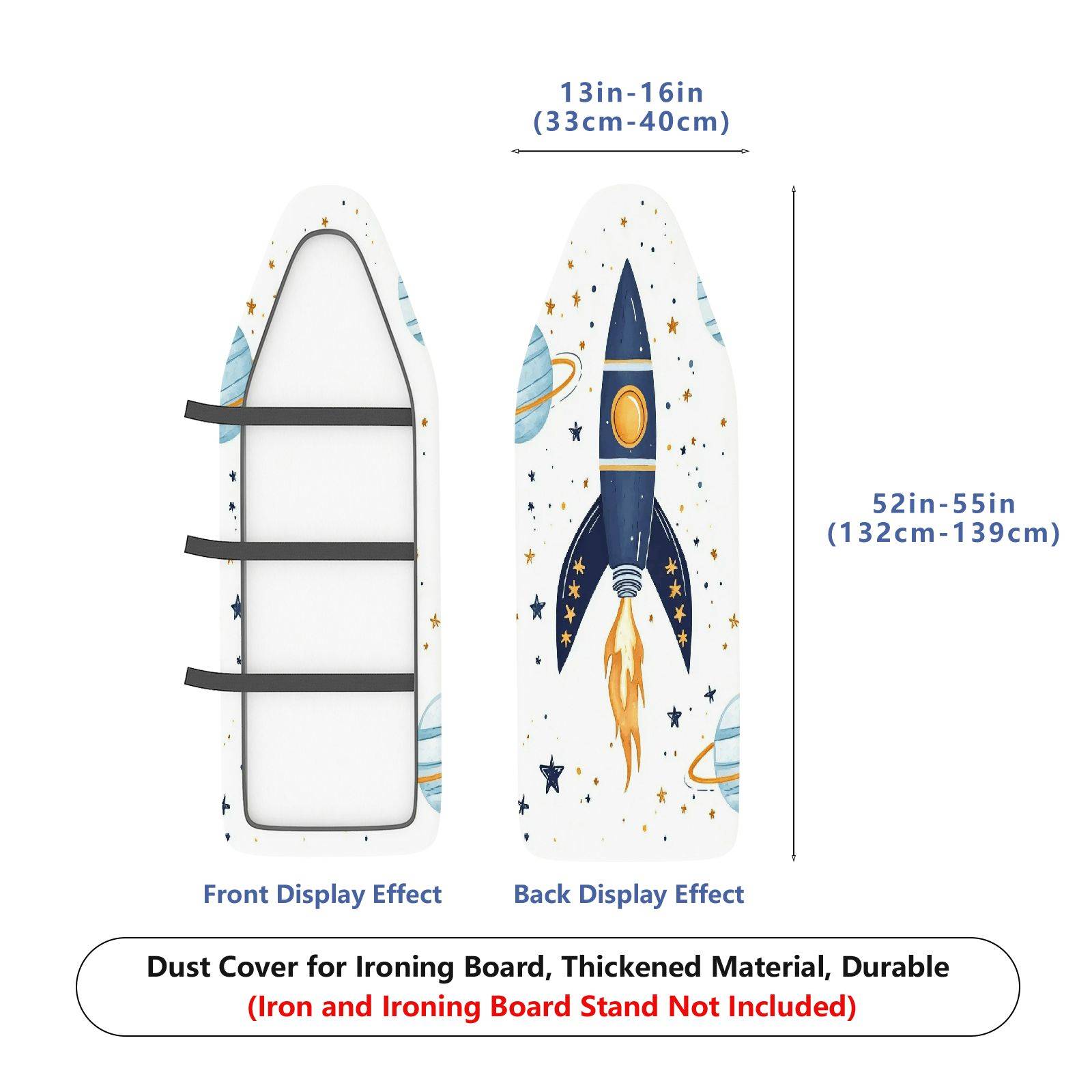 1-Piece Rocket Planet Star  Ironing Board Cover, Universal Size, Without Board
