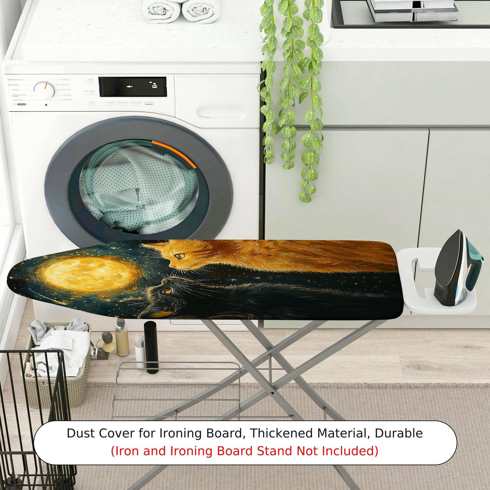 1-Piece Starry Night Cat Moon  Ironing Board Cover, Universal Size, Without Board