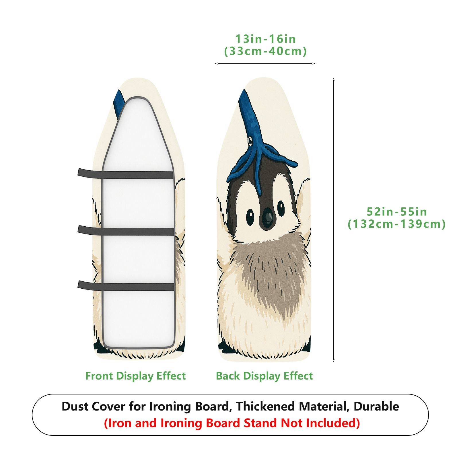 1-Piece Penguin Animal Print Cute  Ironing Board Cover, Universal Size, Without Board