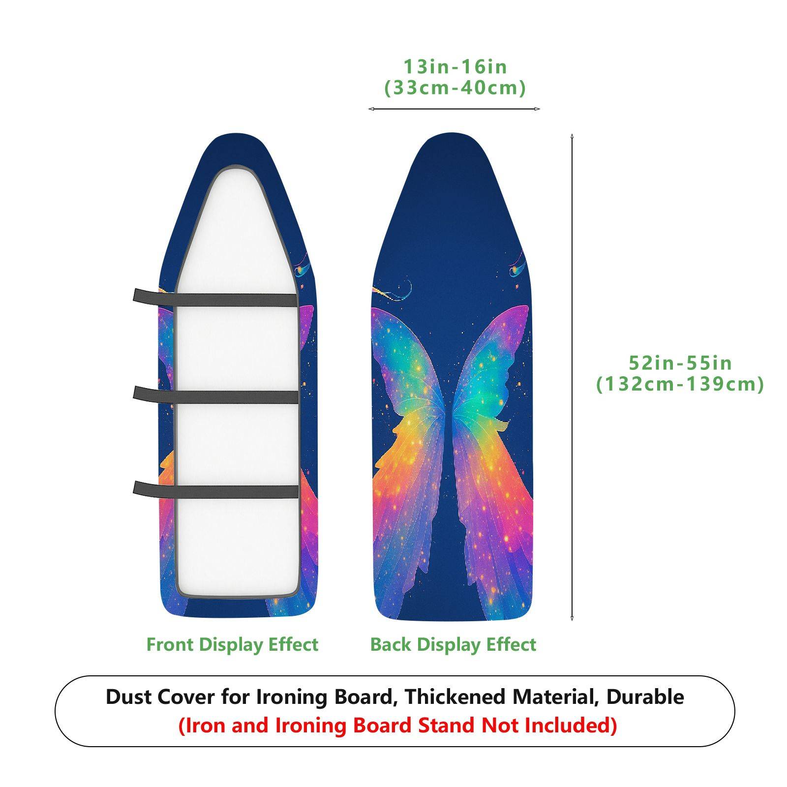 1-Piece Colorful Dragonfly Starry Sky Fantasy  Ironing Board Cover, Universal Size, Without Board