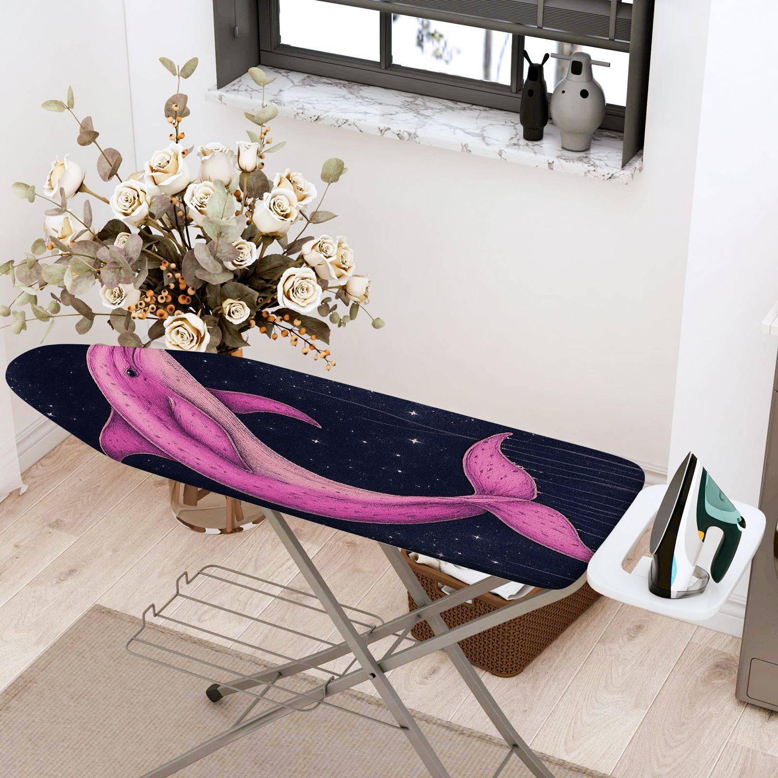 1-Piece Galaxy Whale Starry  Ironing Board Cover, Universal Size, Without Board