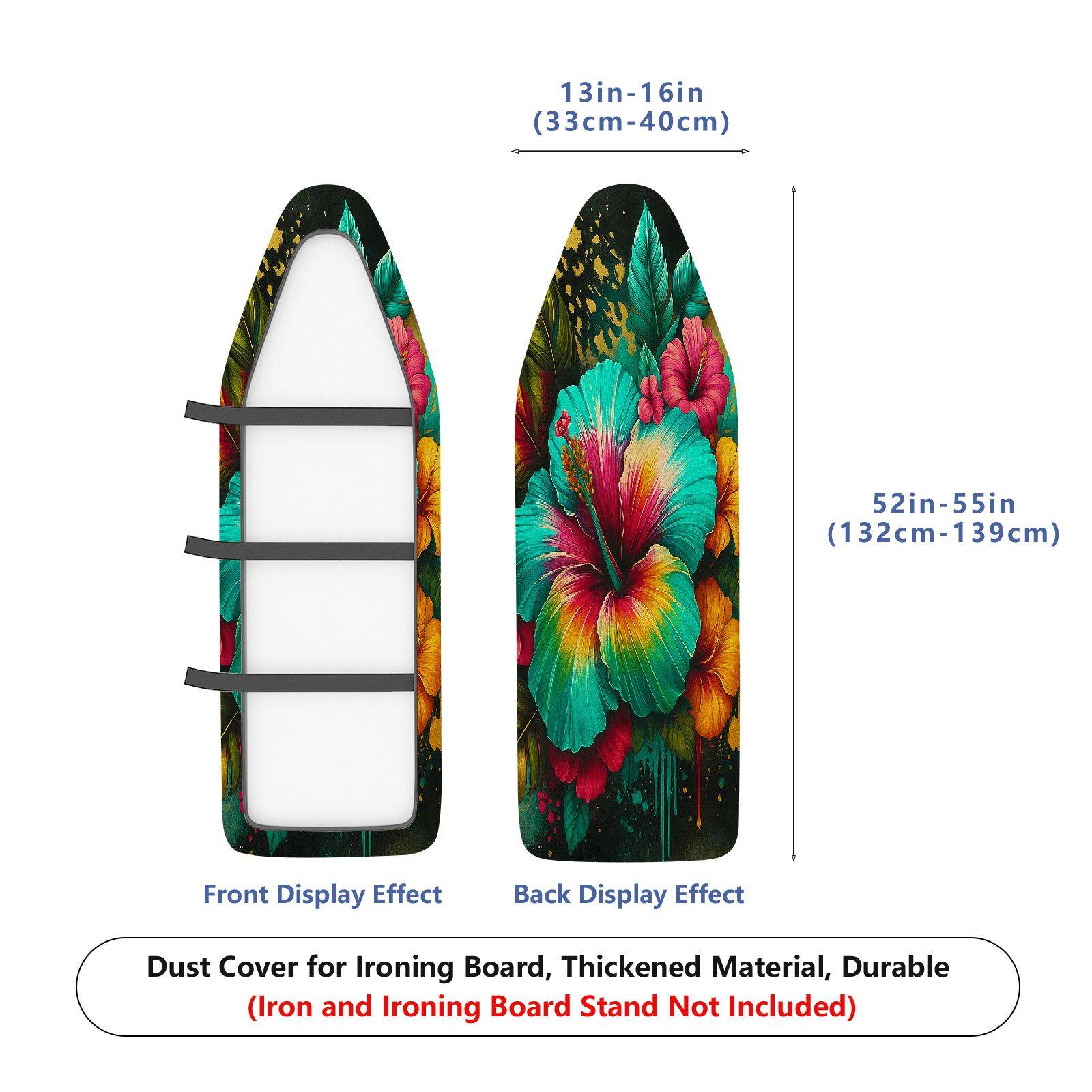 1-Piece Tropical Floral Decorative Colorful  Ironing Board Cover, Universal Size, Without Board