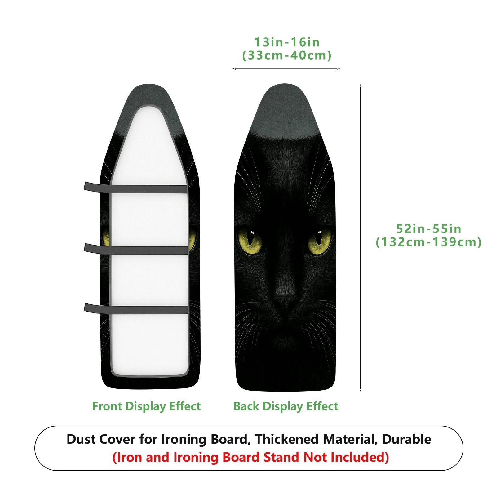 1-Piece Black Cat Eyes Halloween Animal  Ironing Board Cover, Universal Size, Without Board